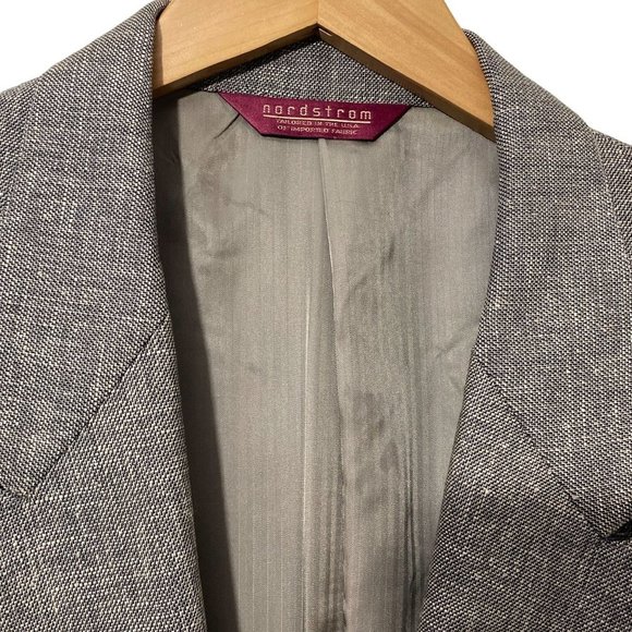 NORDSTROM Mens Double Breasted Blazer 39 Silk Wool Brown Tan - Picture 8 of 12